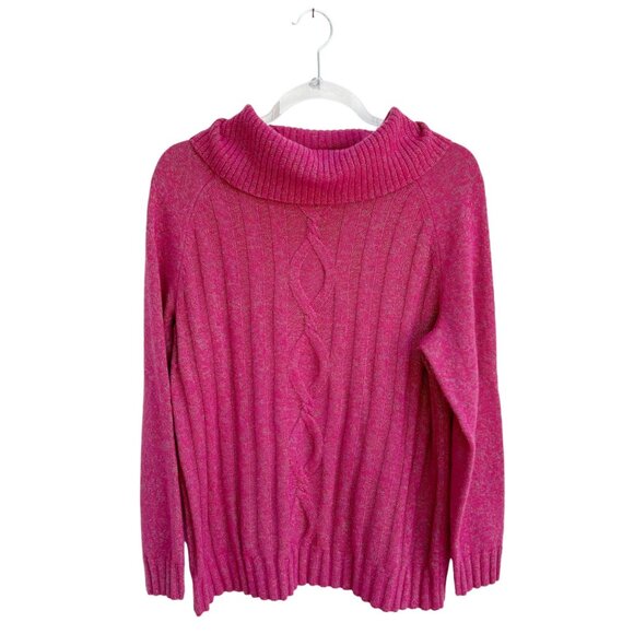 Talbots Womens Sweater Merino Wool Visit > Cowl Neck Pink - size Large - Picture 2 of 10